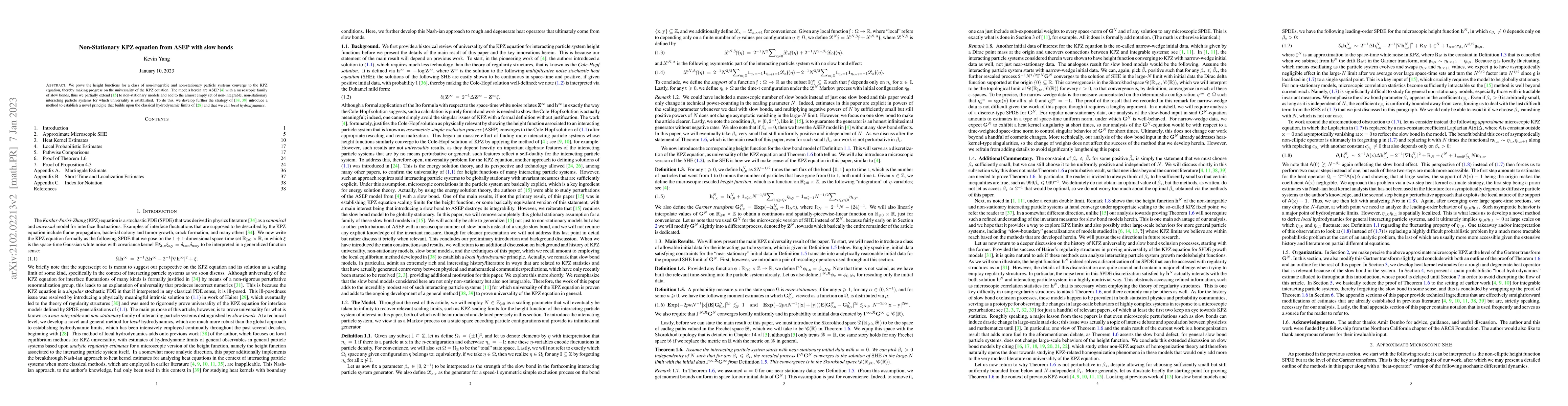 Thumbnail for Non-Stationary KPZ equation from ASEP with slow bonds