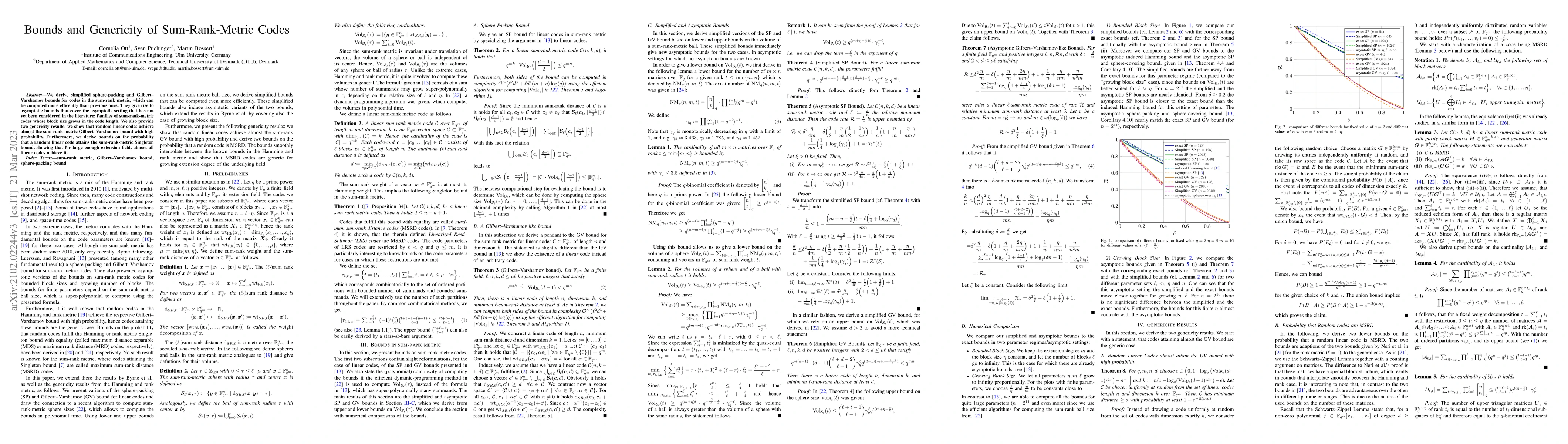 Thumbnail for Bounds and Genericity of Sum-Rank-Metric Codes