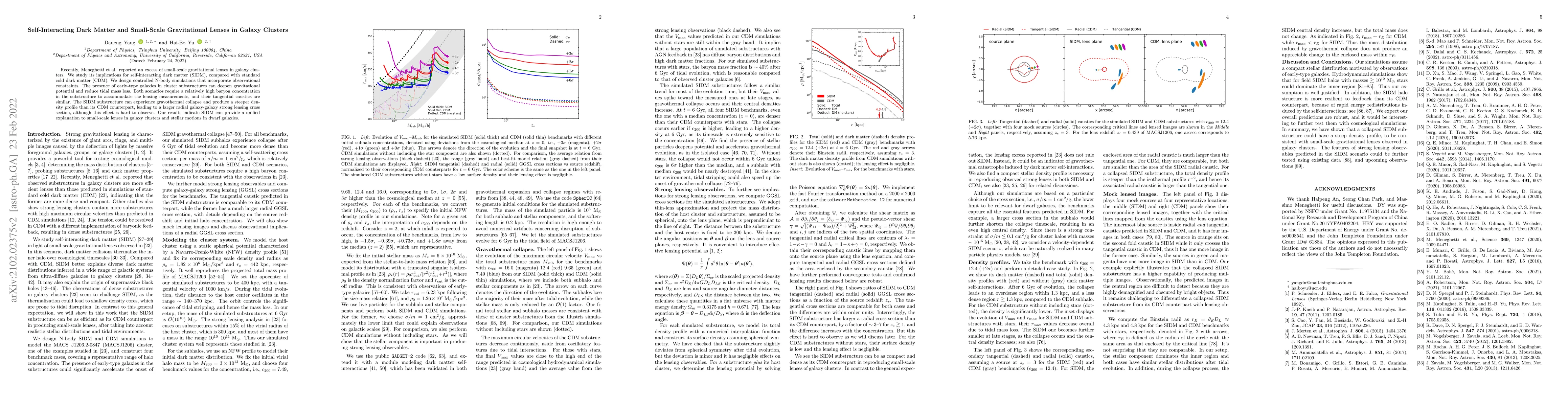 Thumbnail for Self-Interacting Dark Matter and Small-Scale Gravitational Lenses in
  Galaxy Clusters