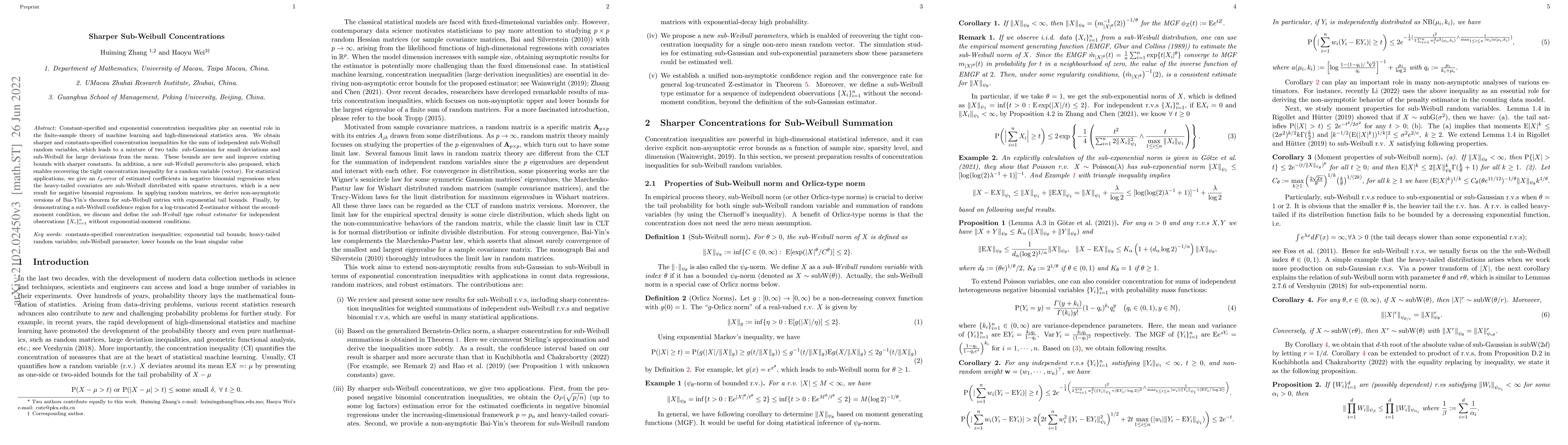 Thumbnail for Sharper Sub-Weibull Concentrations