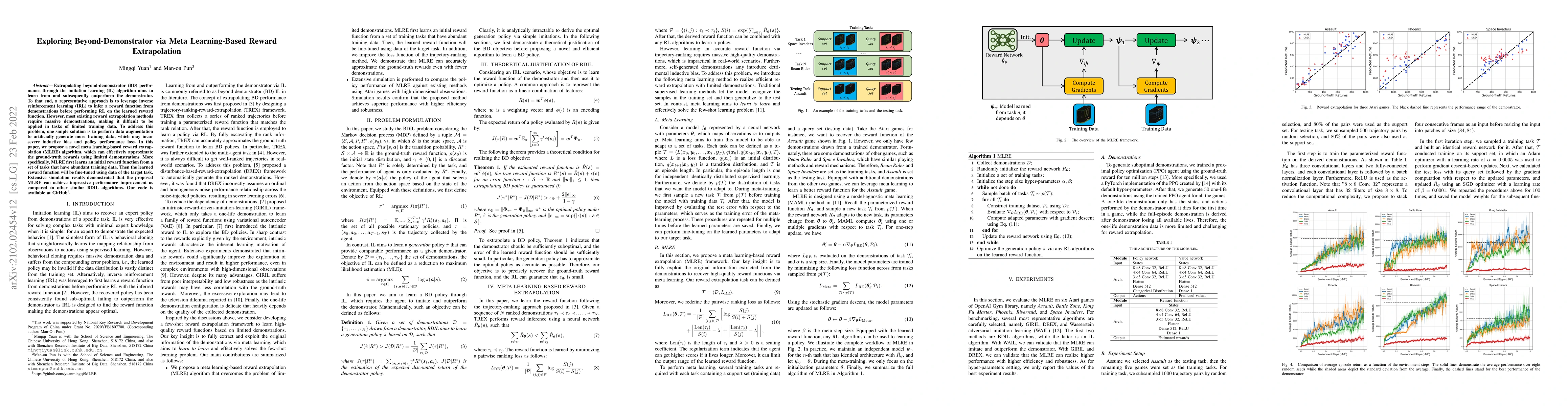 Thumbnail for Exploring Beyond-Demonstrator via Meta Learning-Based Reward
  Extrapolation