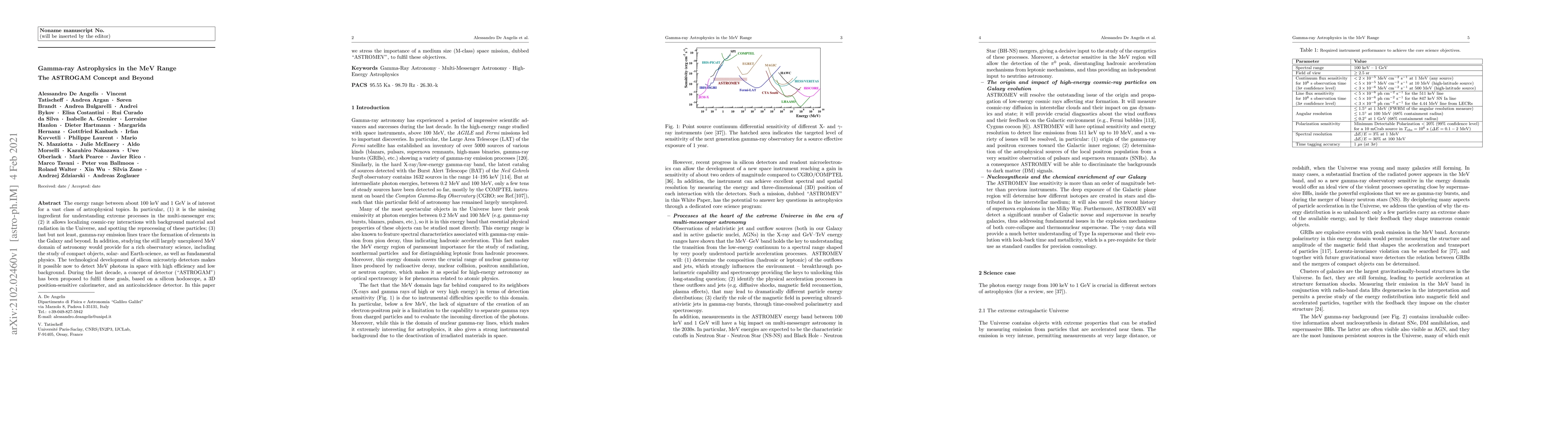 Thumbnail for Gamma-ray Astrophysics in the MeV Range: the ASTROGAM Concept and Beyond