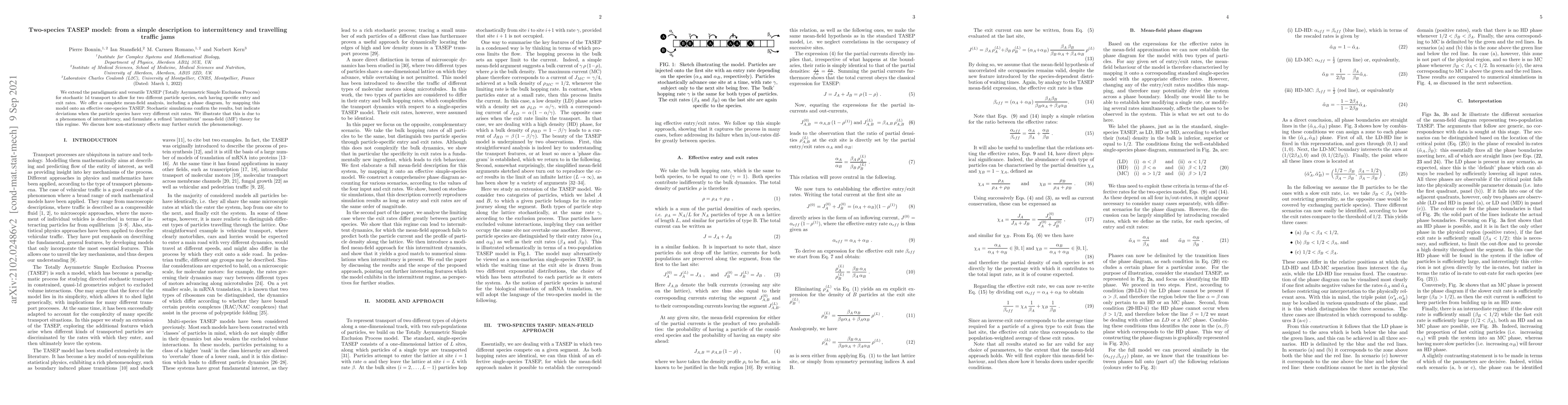Thumbnail for Two-species TASEP model: from a simple description to intermittency and
  travelling traffic jams