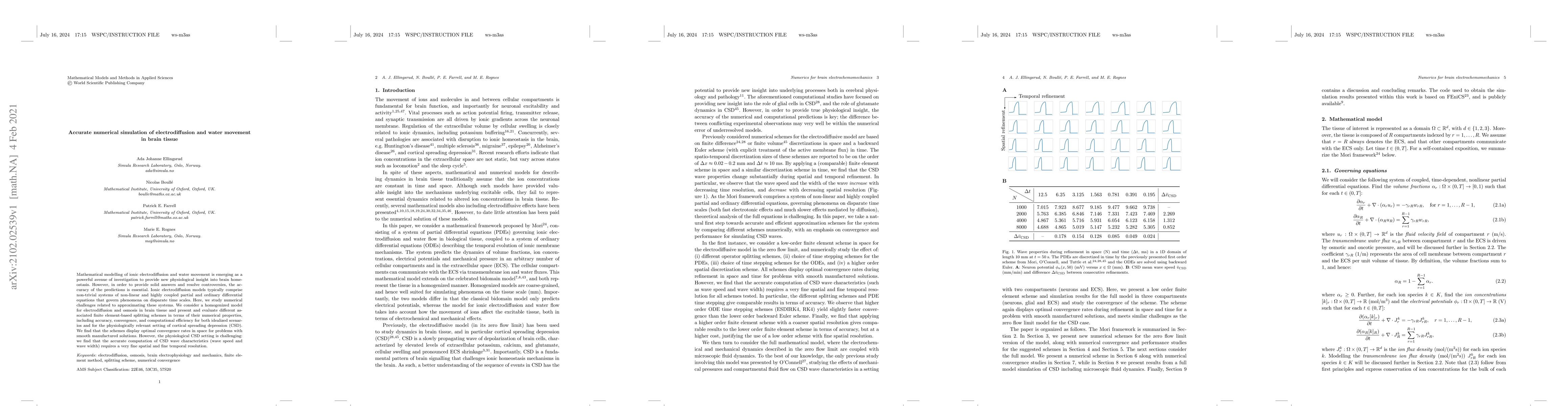 Thumbnail for Accurate numerical simulation of electrodiffusion and water movement in
  brain tissue