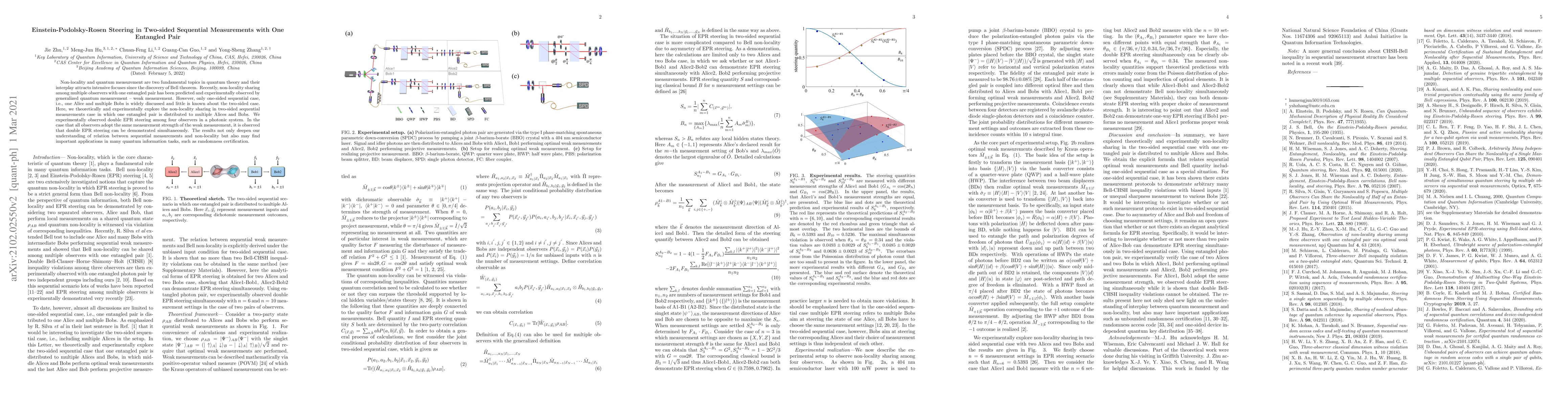 Thumbnail for Einstein-Podolsky-Rosen Steering in Two-sided Sequential Measurements
  with One Entangled Pair