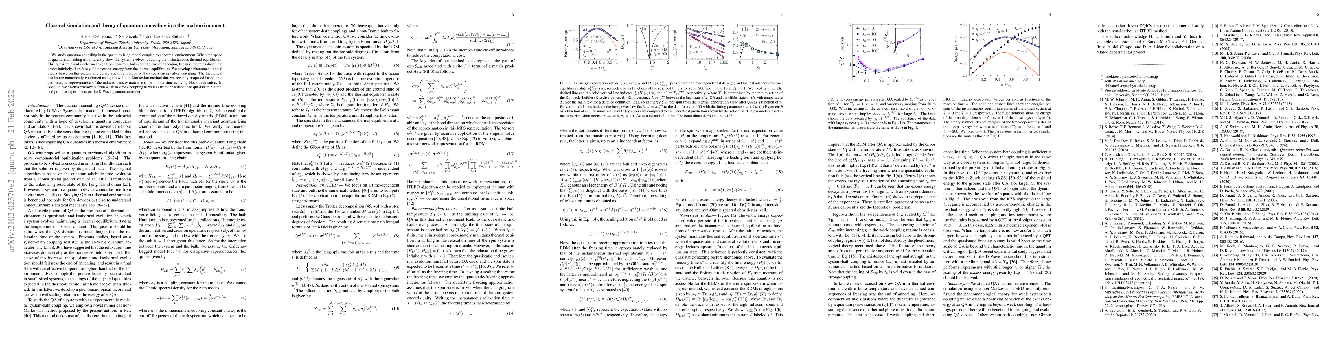 Thumbnail for Classical simulation and theory of quantum annealing in a thermal
  environment