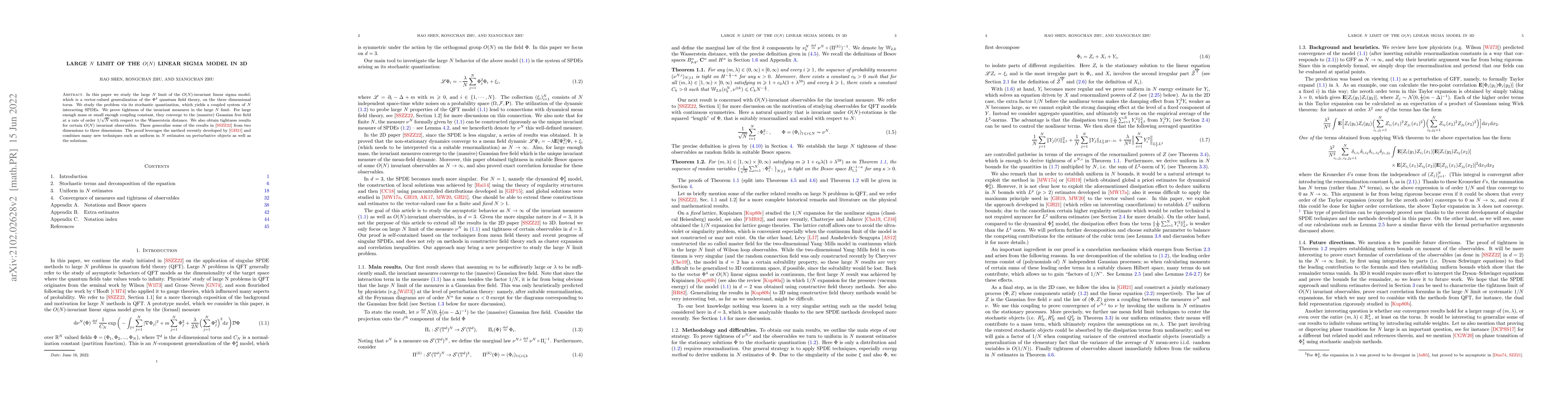 Thumbnail for Large $N$ limit of the $O(N)$ linear sigma model in 3D