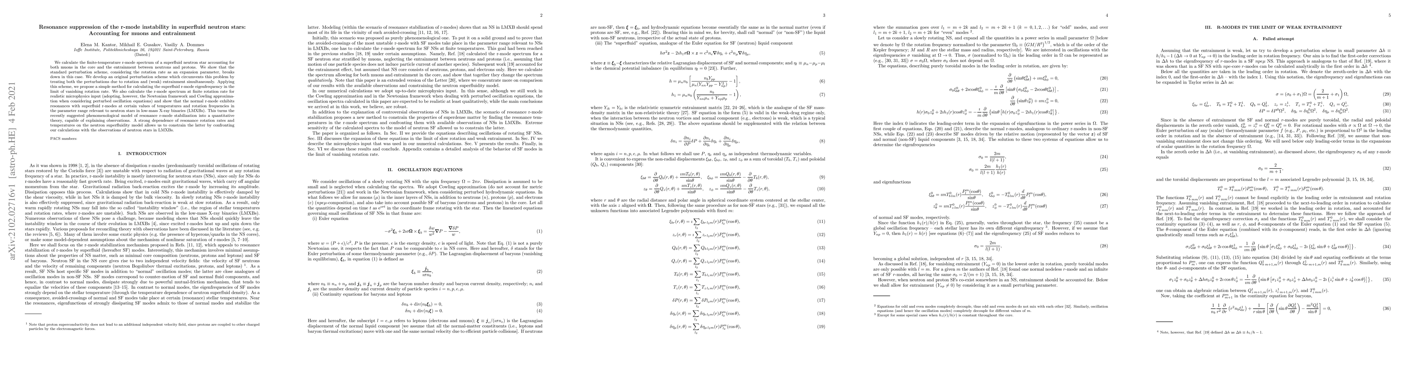 Thumbnail for Resonance suppression of the r-mode instability in superfluid neutron
  stars: Accounting for muons and entrainment