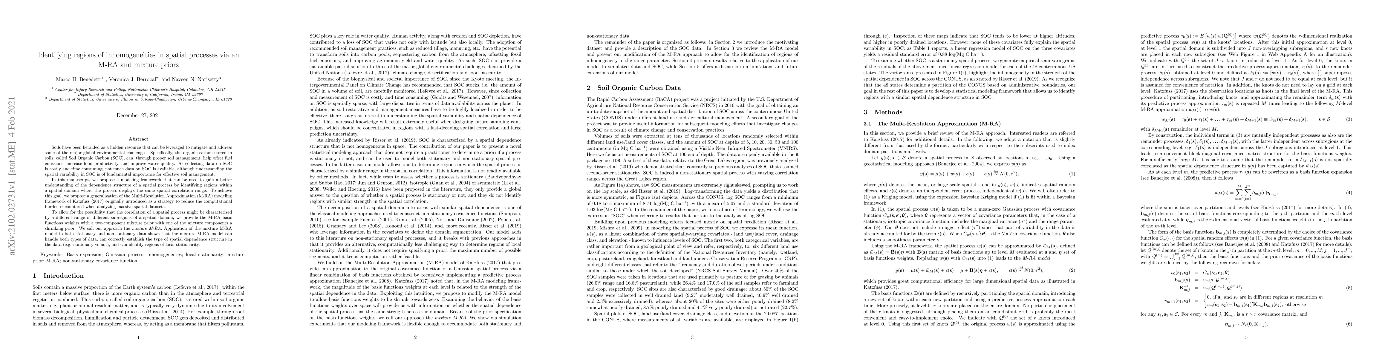 Thumbnail for Identifying regions of inhomogeneities in spatial processes via an M-RA
  and mixture priors