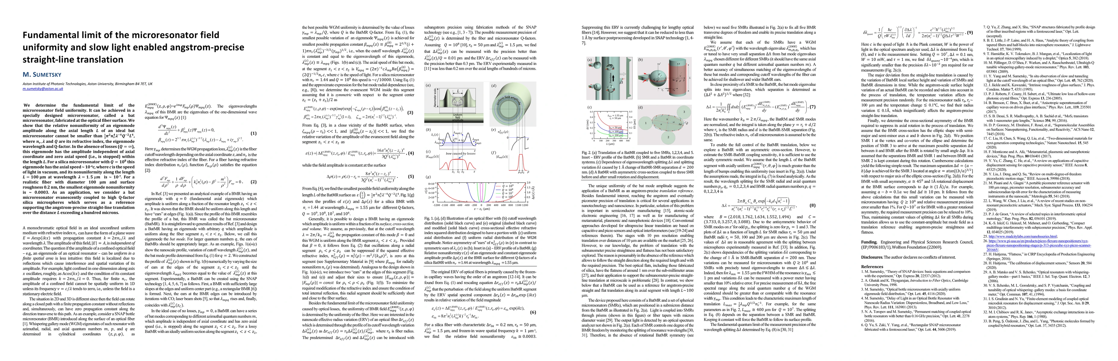 Thumbnail for Fundamental limit of the microresonator field uniformity and slow light
  enabled angstrom-precise straight-line translation