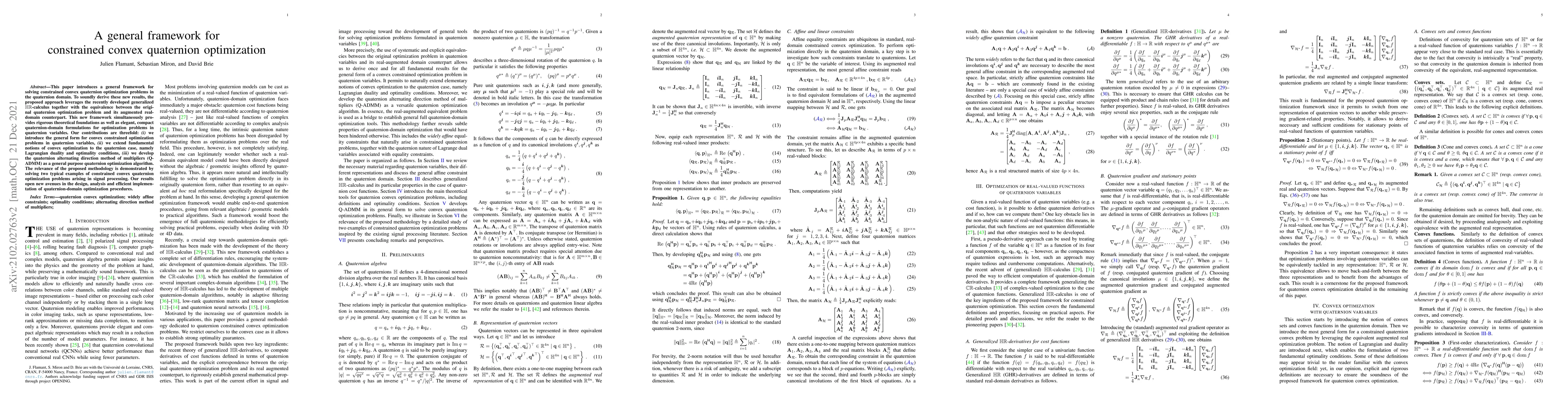 Thumbnail for A general framework for constrained convex quaternion optimization