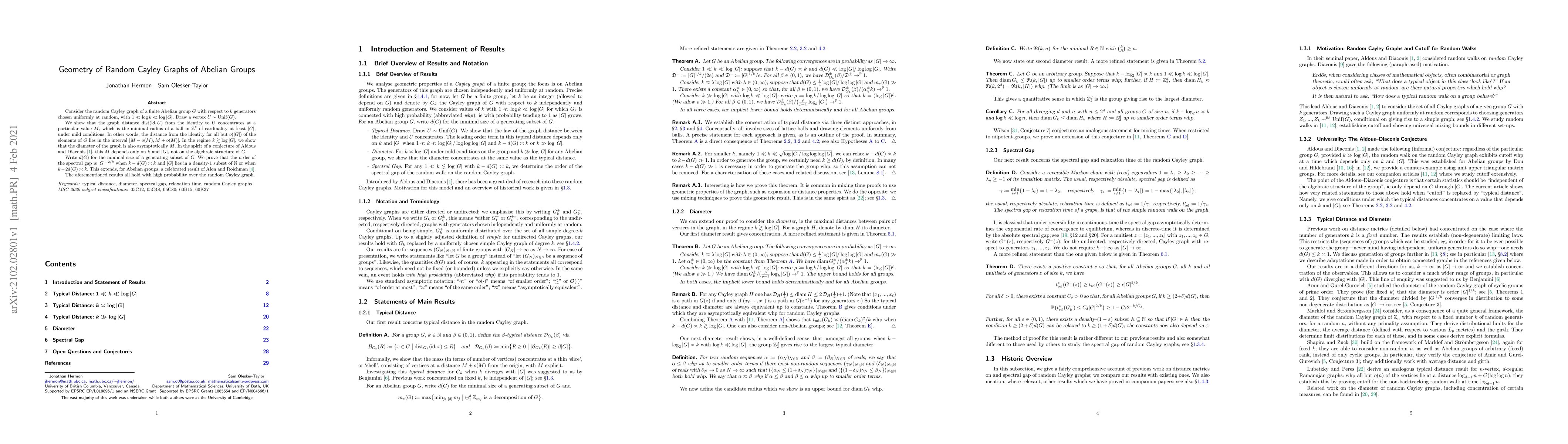 Thumbnail for Geometry of Random Cayley Graphs of Abelian Groups