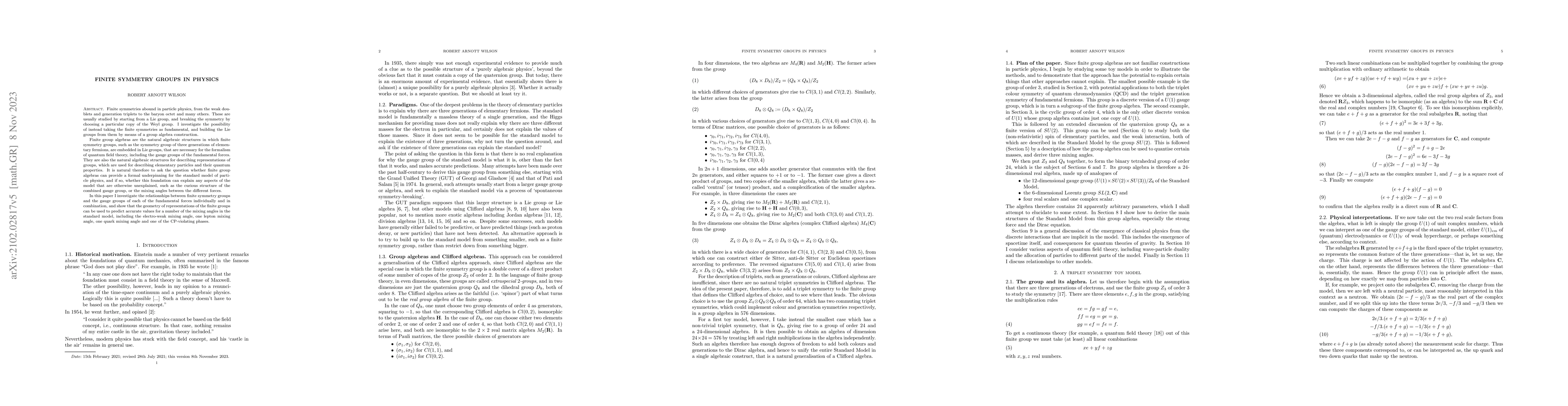 Thumbnail for Finite symmetry groups in physics