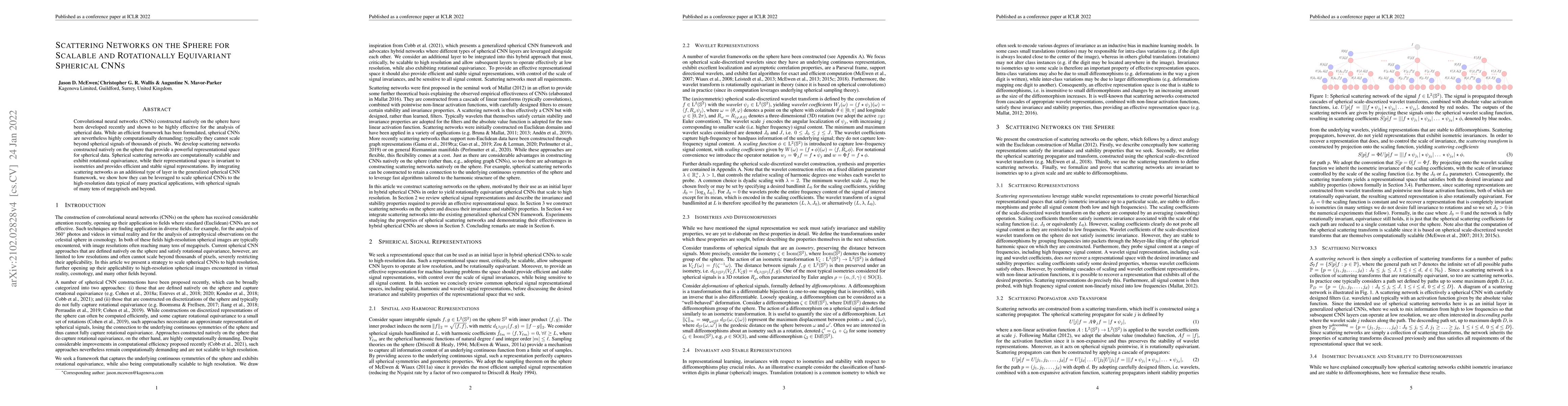 Thumbnail for Scattering Networks on the Sphere for Scalable and Rotationally
  Equivariant Spherical CNNs