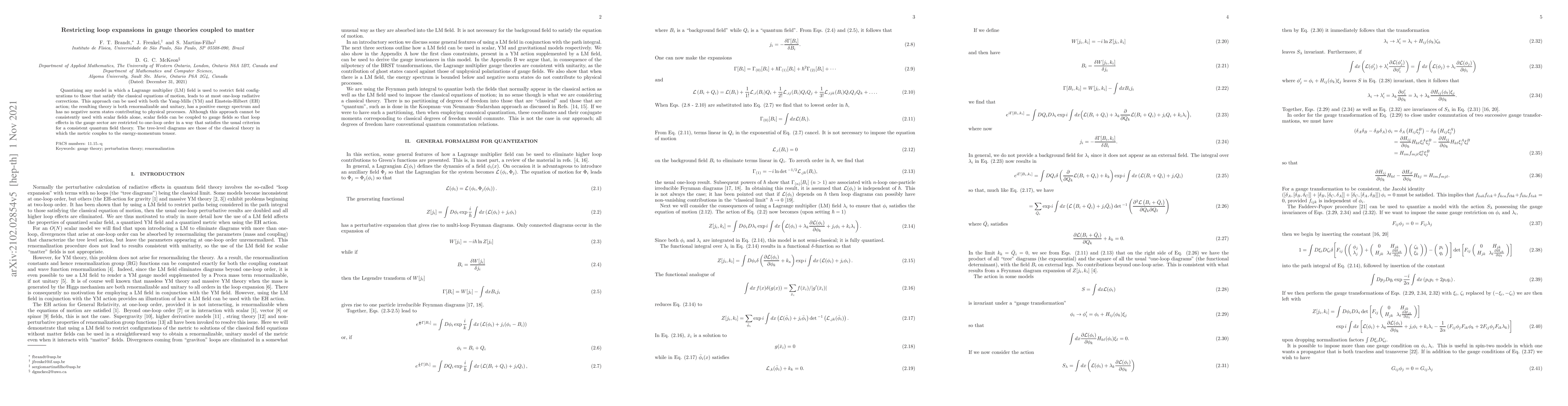 Thumbnail for Restricting loop expansions in gauge theories coupled to matter