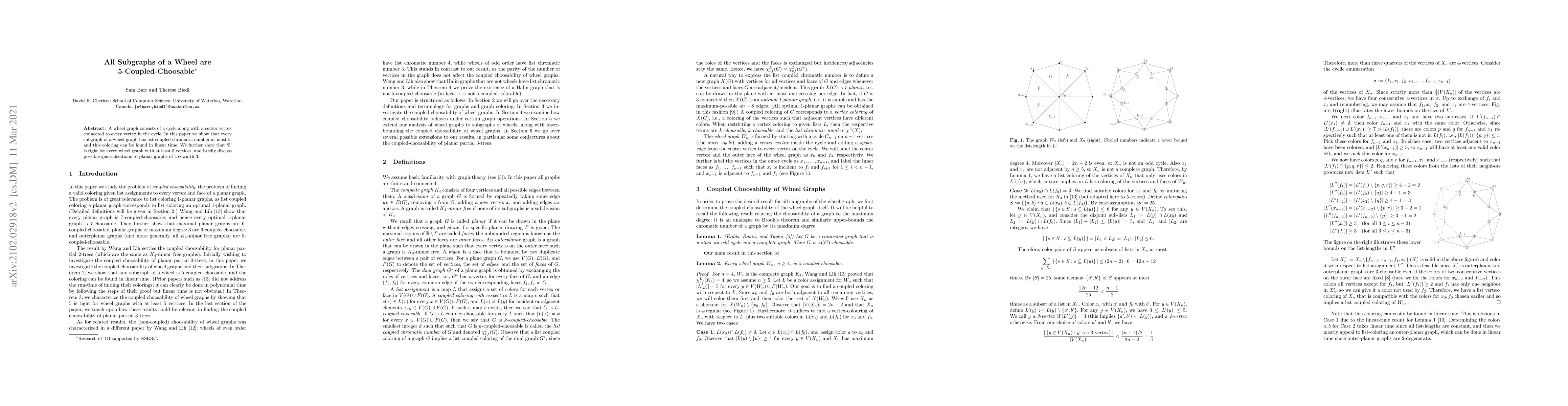 Thumbnail for All Subgraphs of a Wheel are 5-Coupled-Choosable