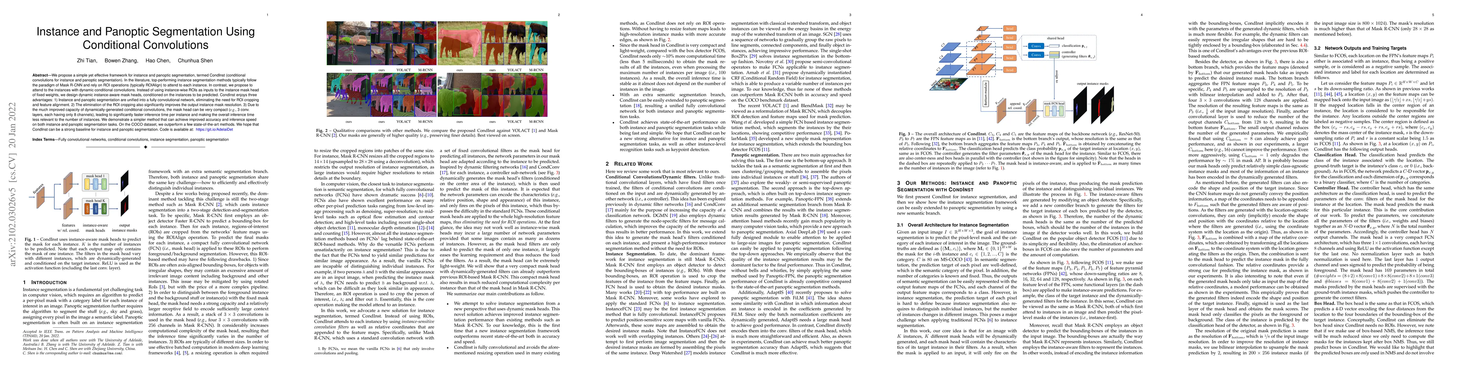 Thumbnail for Instance and Panoptic Segmentation Using Conditional Convolutions