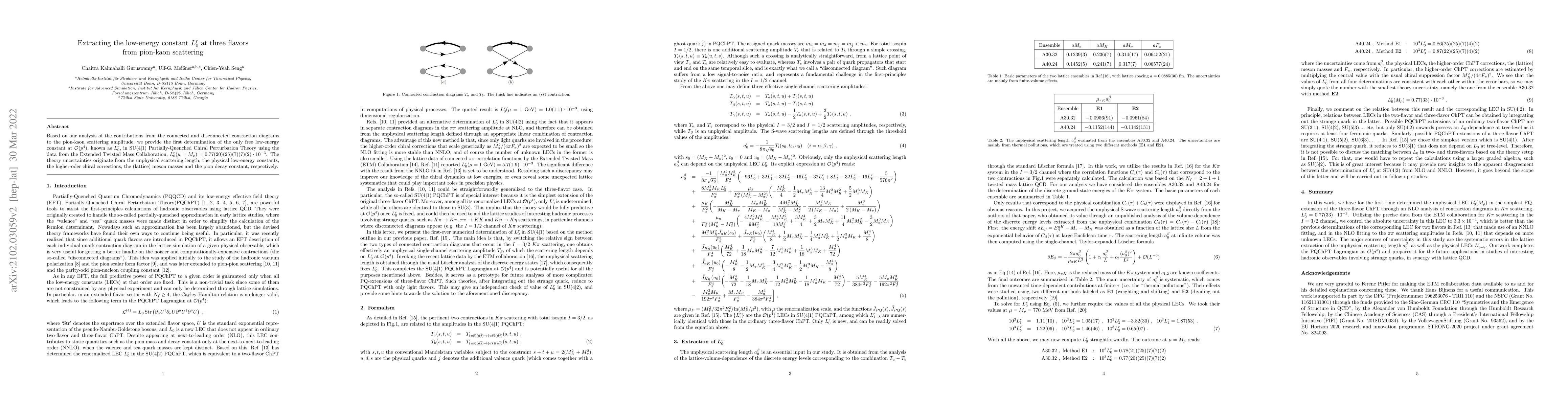 Thumbnail for Extracting the low-energy constant $L_0^r$ at three flavors from
  pion-kaon scattering