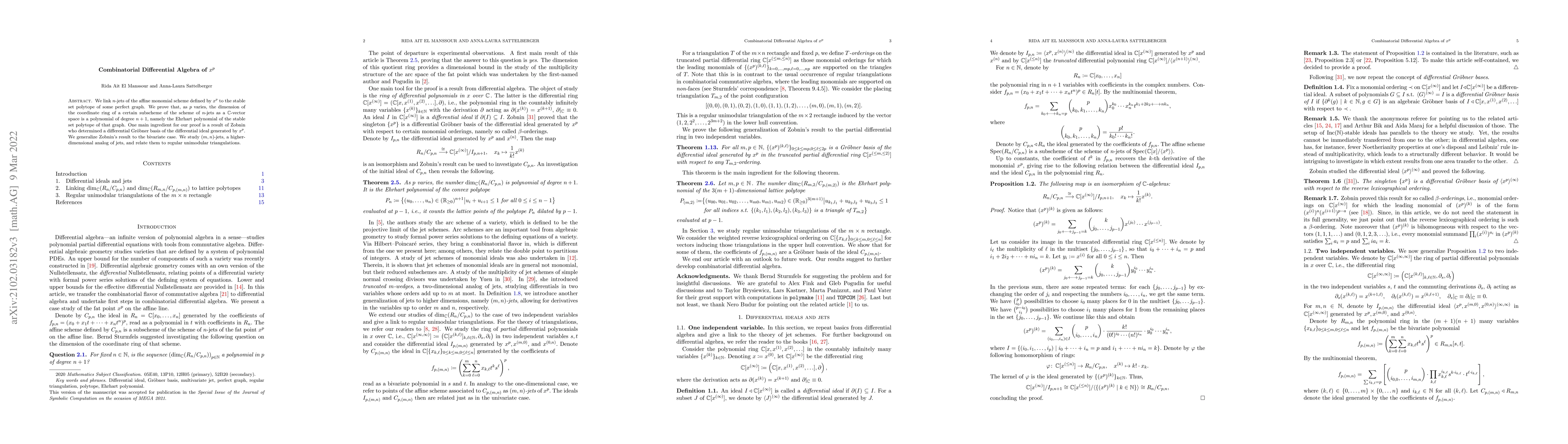 Thumbnail for Combinatorial Differential Algebra of $x^p$