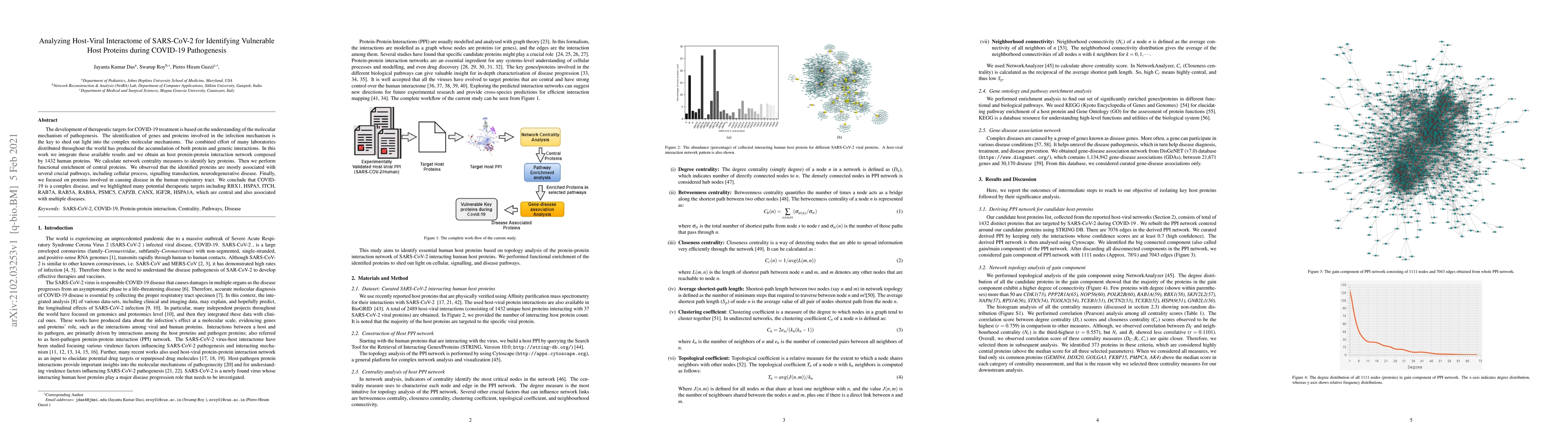 Thumbnail for Analyzing Host-Viral Interactome of SARS-CoV-2 for Identifying
  Vulnerable Host Proteins during COVID-19 Pathogenesis