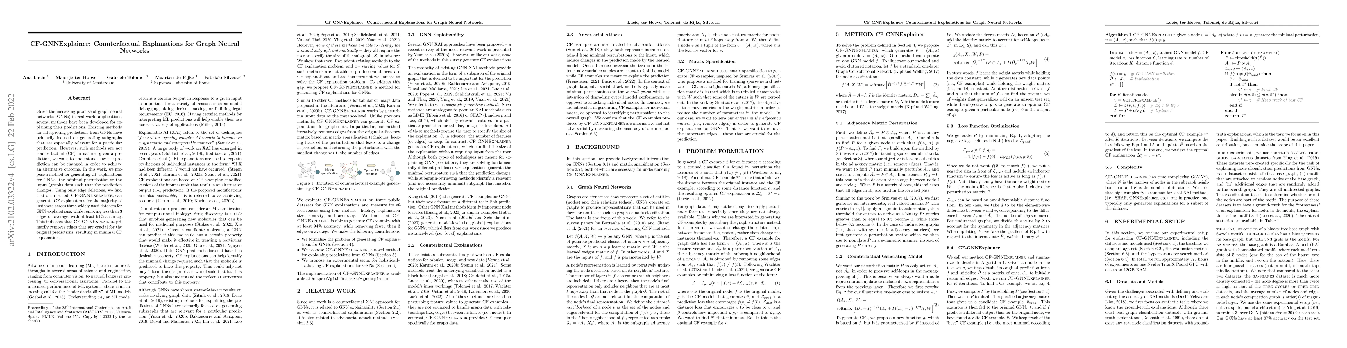 Thumbnail for CF-GNNExplainer: Counterfactual Explanations for Graph Neural Networks