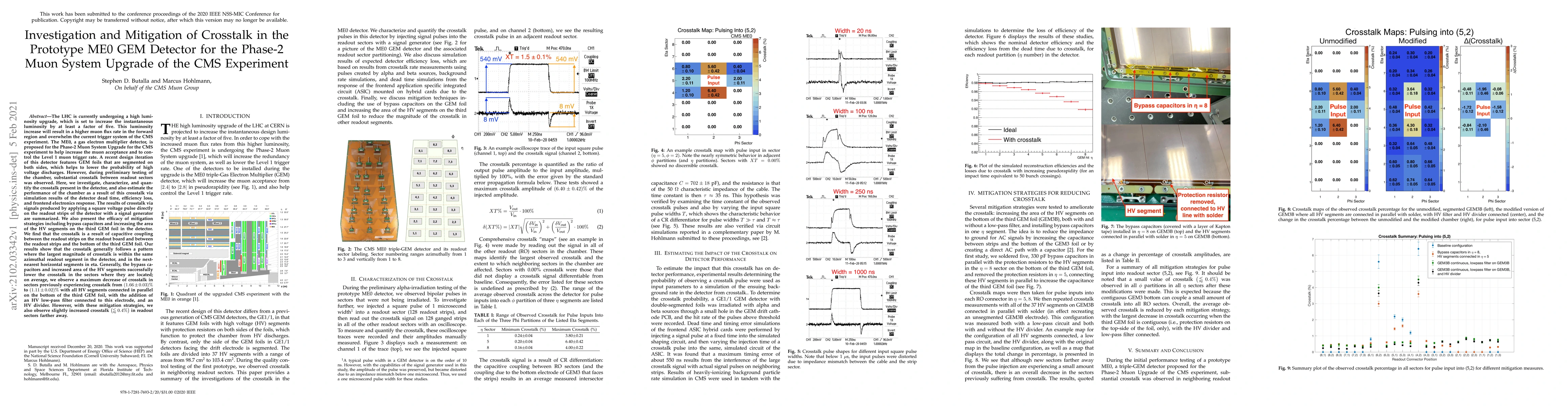 Thumbnail for Investigation and Mitigation of Crosstalk in the Prototype ME0 GEM
  Detector for the Phase-2 Muon System Upgrade of the CMS Experiment