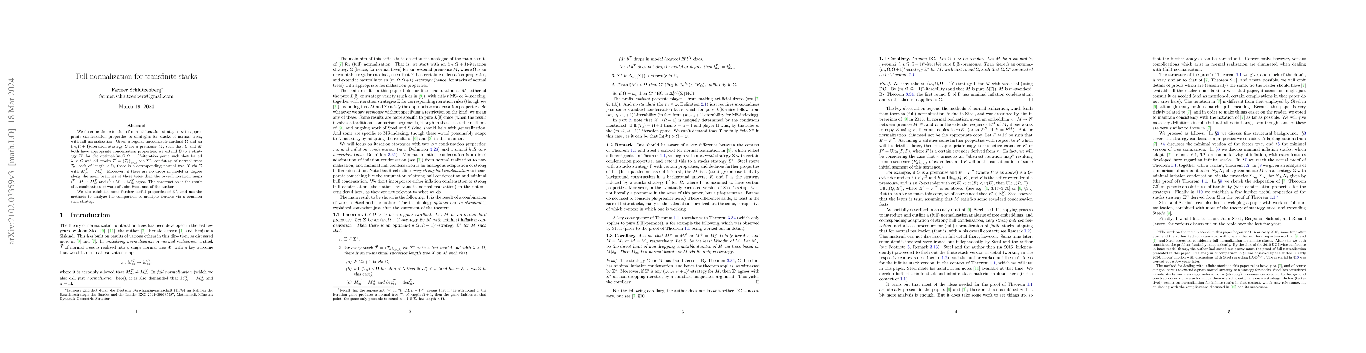 Thumbnail for Full normalization for transfinite stacks