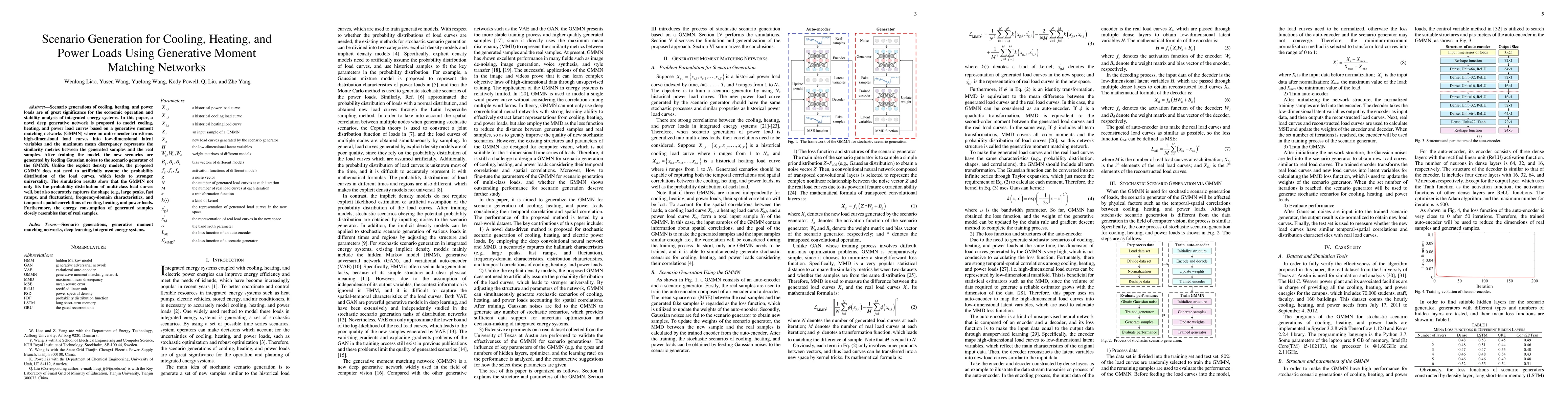 Thumbnail for Scenario Generation for Cooling, Heating, and Power Loads Using
  Generative Moment Matching Networks