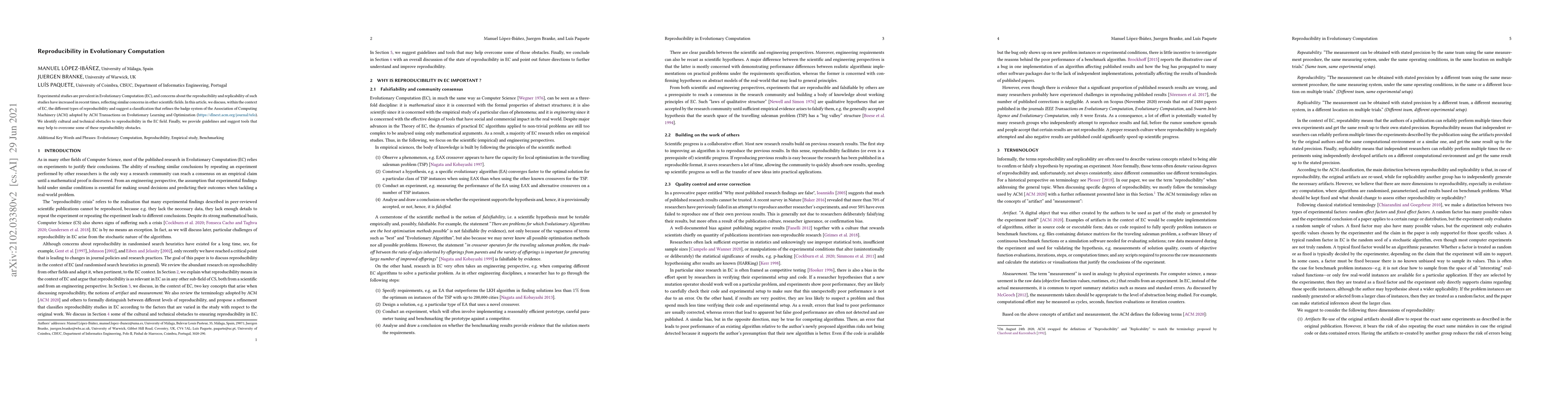 Thumbnail for Reproducibility in Evolutionary Computation
