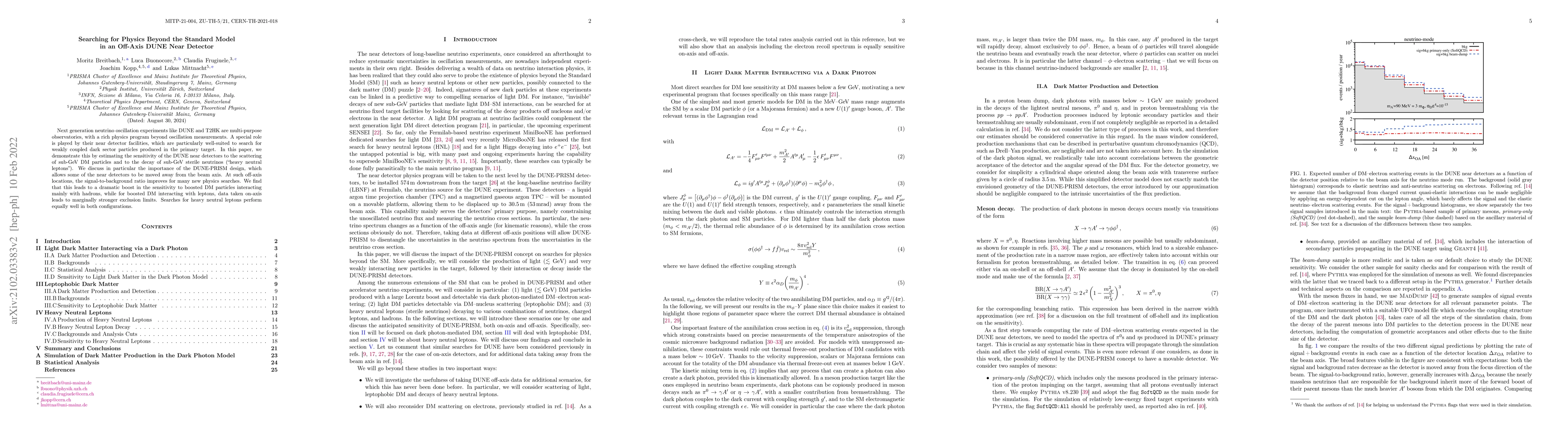 Thumbnail for Searching for Physics Beyond the Standard Model in an Off-Axis DUNE Near
  Detector
