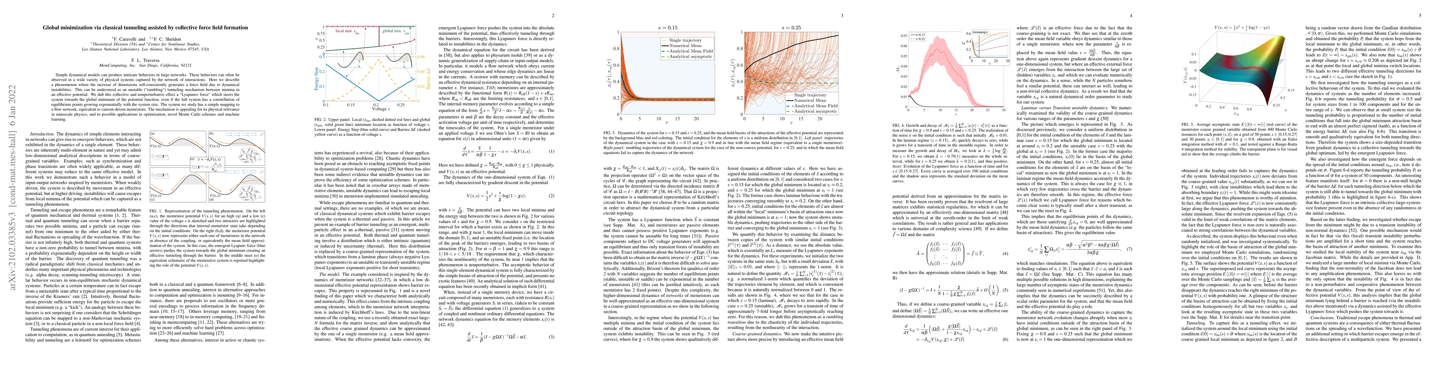 Thumbnail for Global minimization via classical tunneling assisted by collective force
  field formation