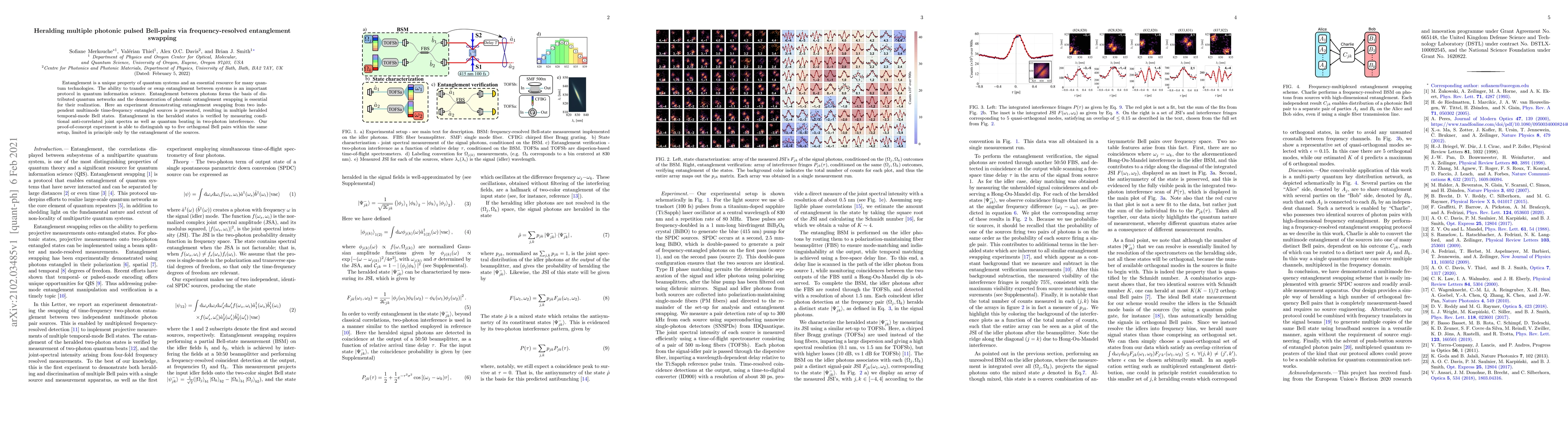 Thumbnail for Heralding multiple photonic pulsed Bell-pairs via frequency-resolved
  entanglement swapping
