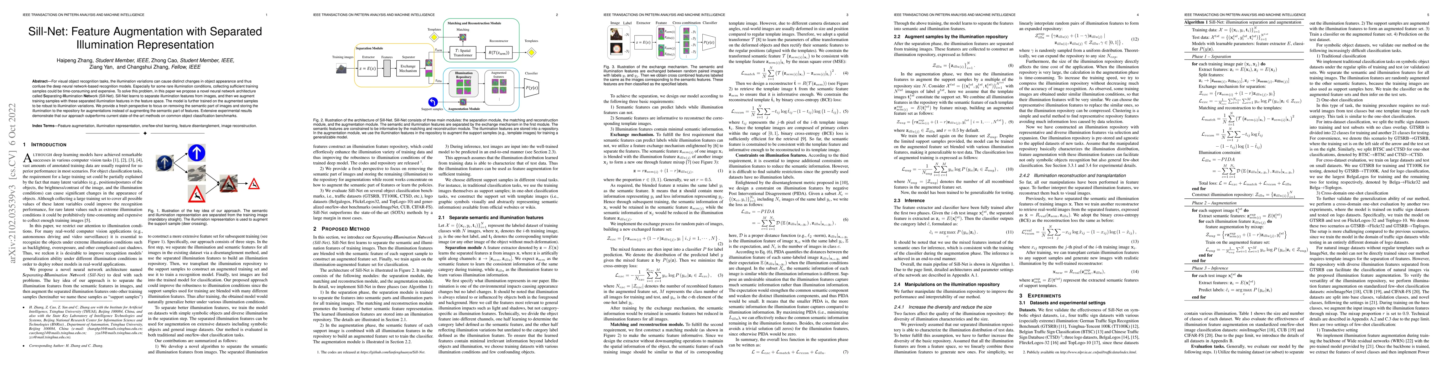 Thumbnail for Sill-Net: Feature Augmentation with Separated Illumination
  Representation