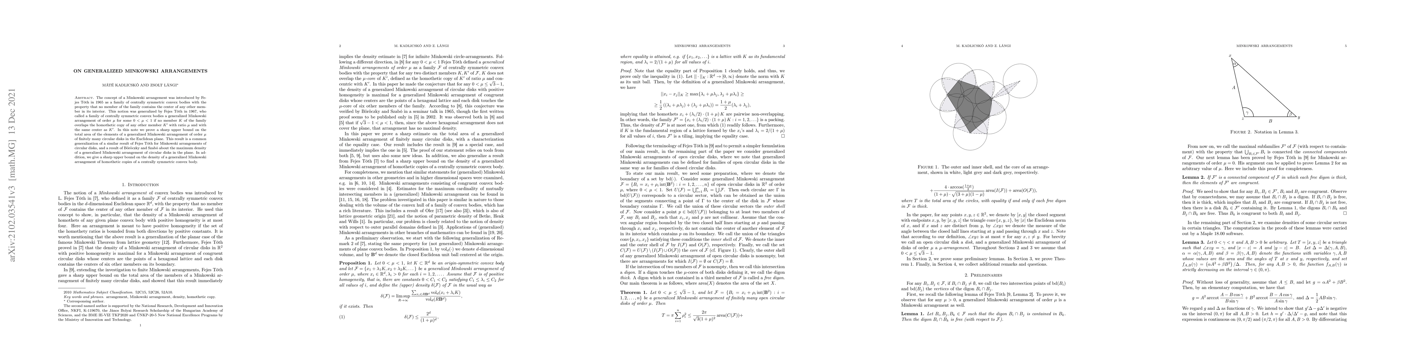 Thumbnail for On generalized Minkowski arrangements