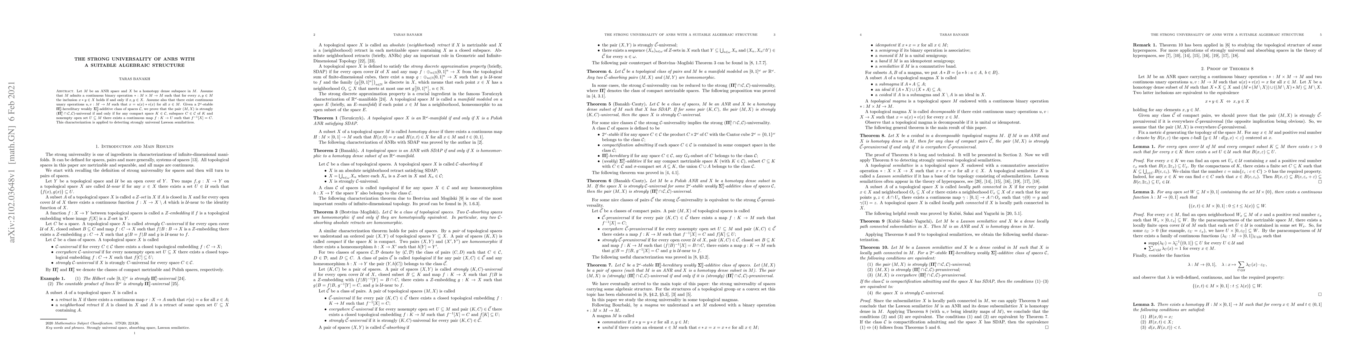 Thumbnail for The strong universality of ANRs with a suitable algebraic structure