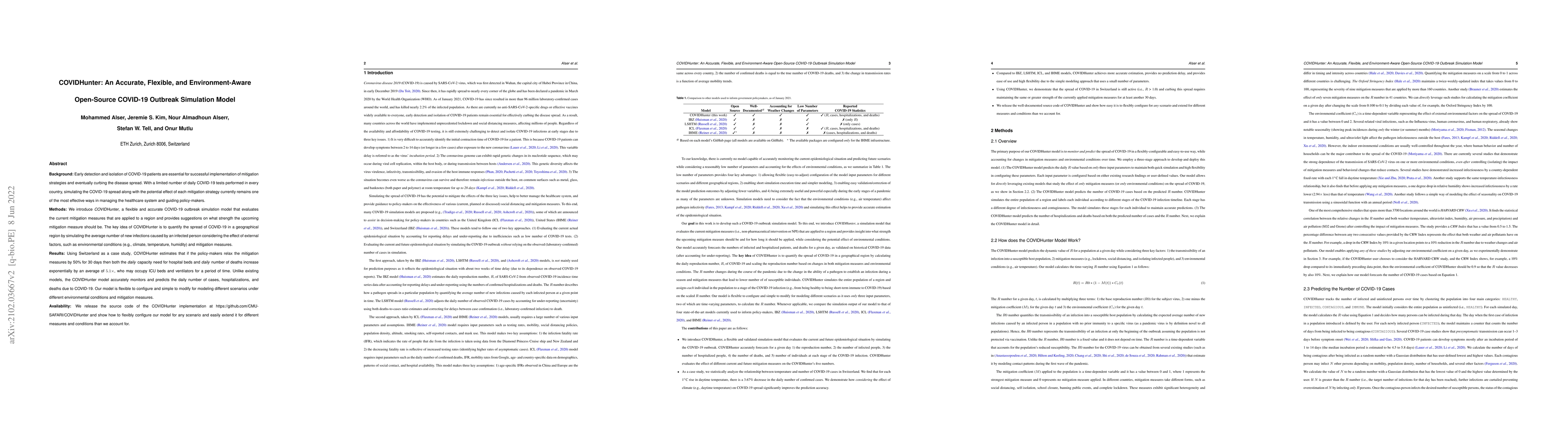 Thumbnail for COVIDHunter: An Accurate, Flexible, and Environment-Aware Open-Source
  COVID-19 Outbreak Simulation Model