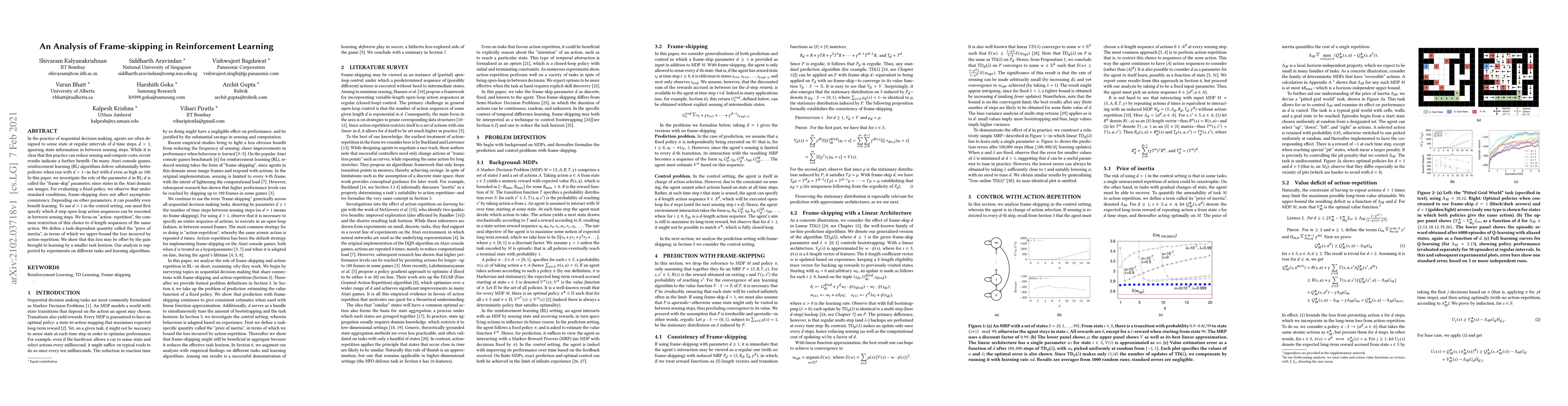 Thumbnail for An Analysis of Frame-skipping in Reinforcement Learning