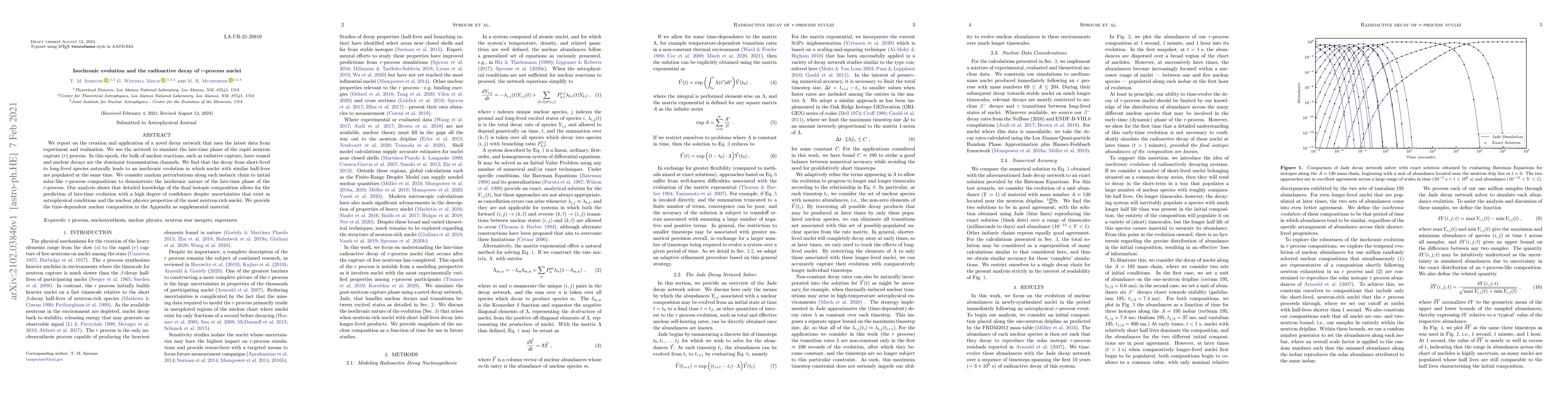 Thumbnail for Isochronic evolution and the radioactive decay of r-process nuclei