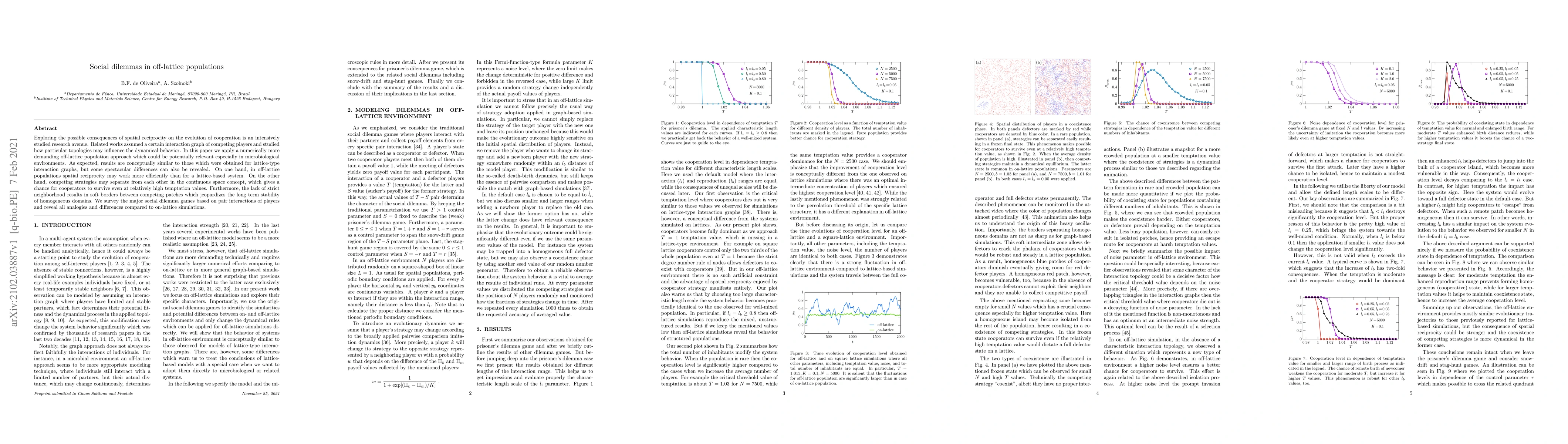 Thumbnail for Social dilemmas in off-lattice populations