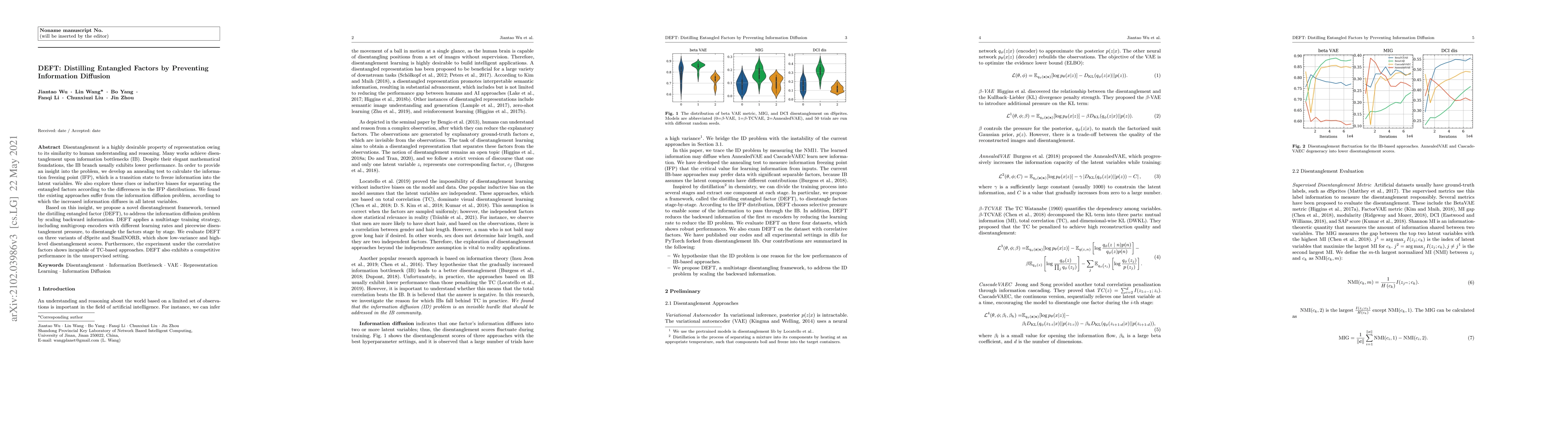 Thumbnail for DEFT: Distilling Entangled Factors by Preventing Information Diffusion