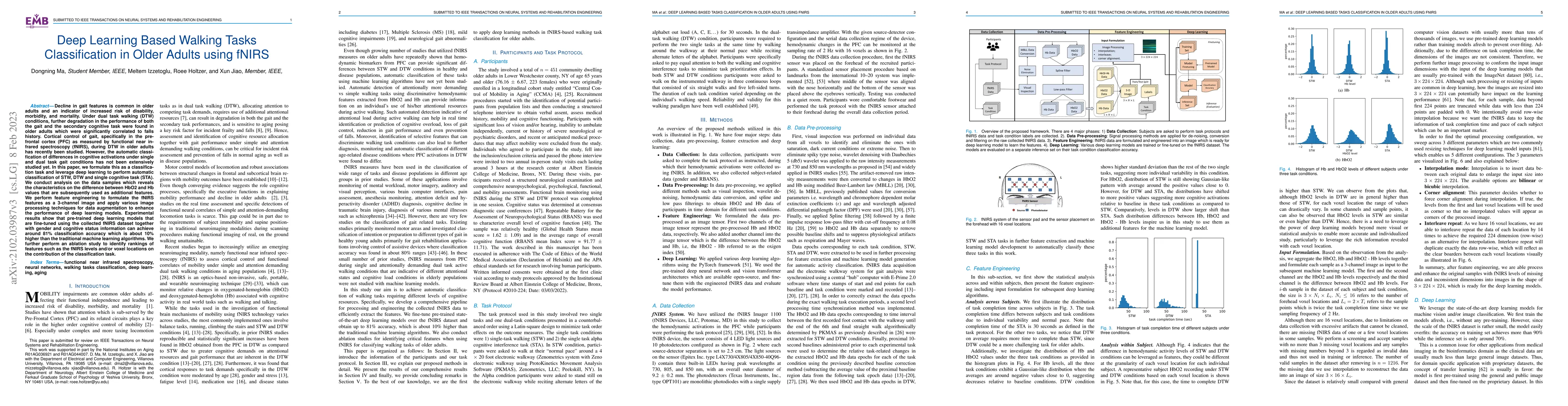 Thumbnail for Deep Learning Based Walking Tasks Classification in Older Adults using
  fNIRS