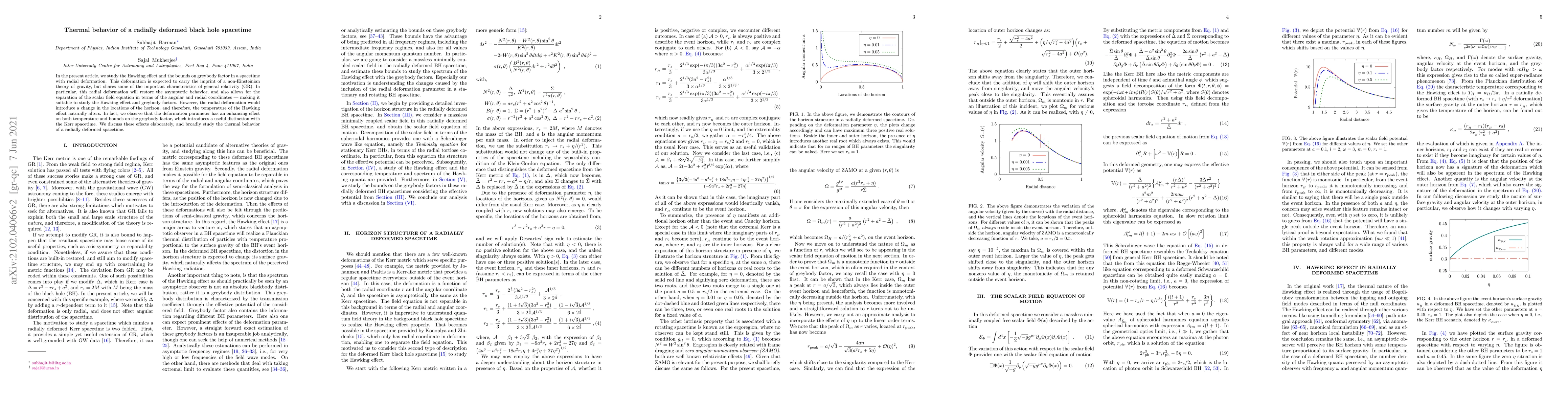 Thumbnail for Thermal behavior of a radially deformed black hole spacetime