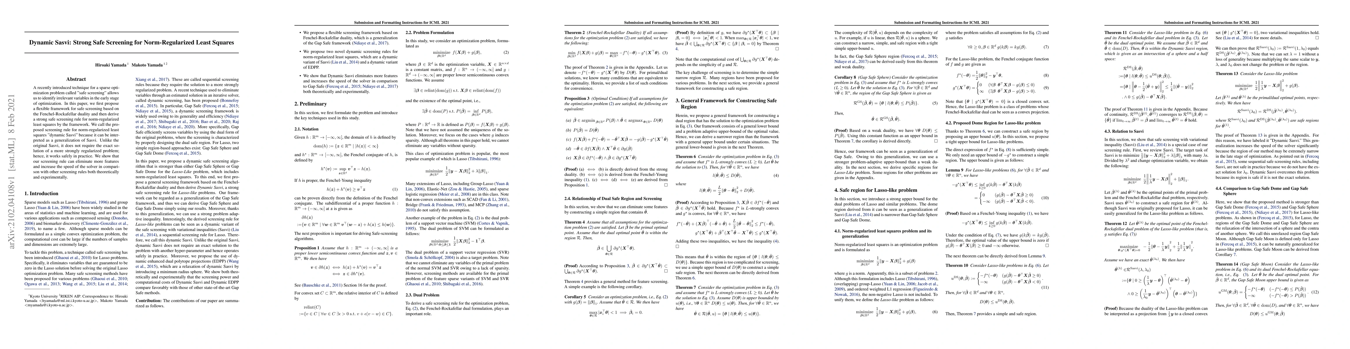 Thumbnail for Dynamic Sasvi: Strong Safe Screening for Norm-Regularized Least Squares
