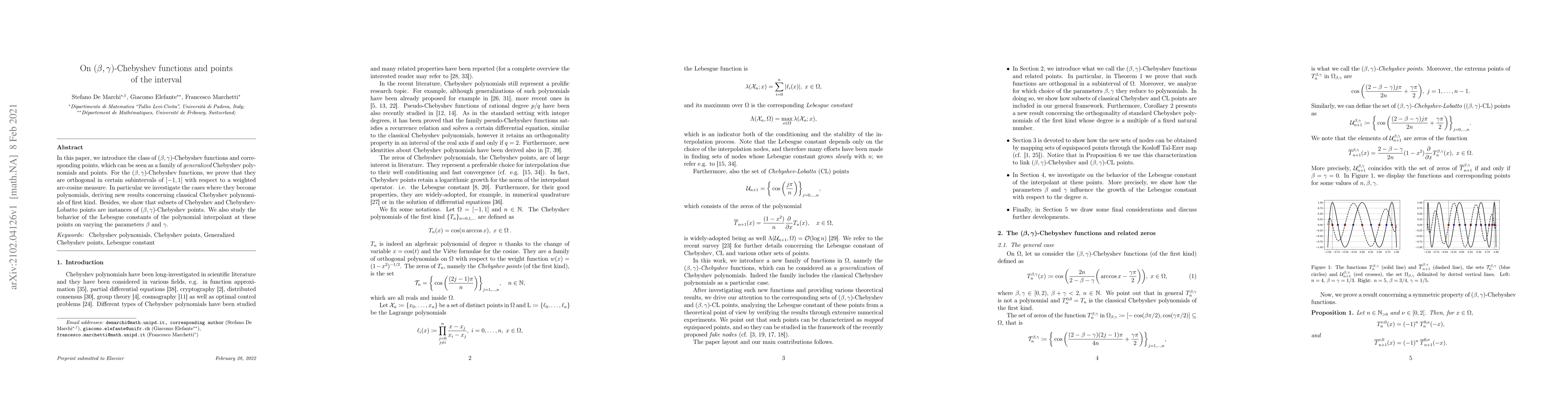 Thumbnail for On $(\beta,\gamma)$-Chebyshev functions and points of the interval