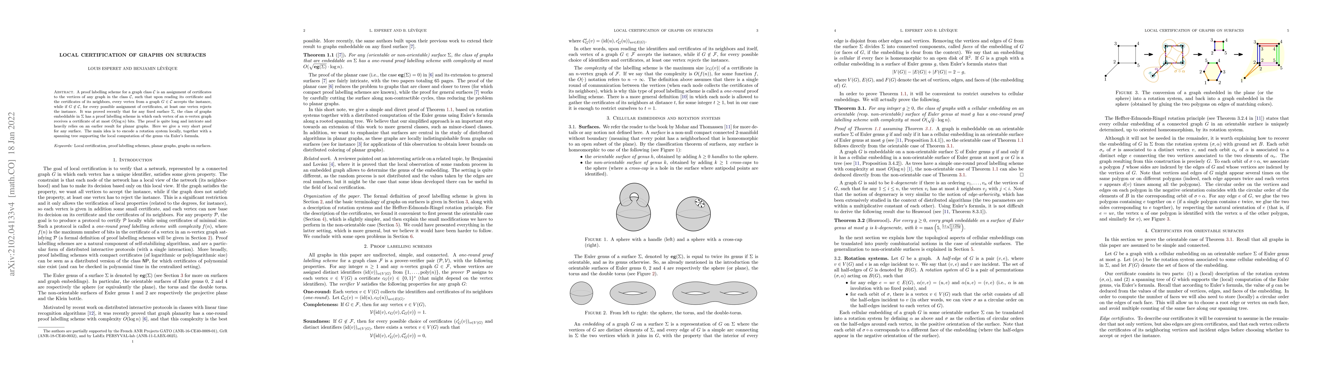 Thumbnail for Local certification of graphs on surfaces