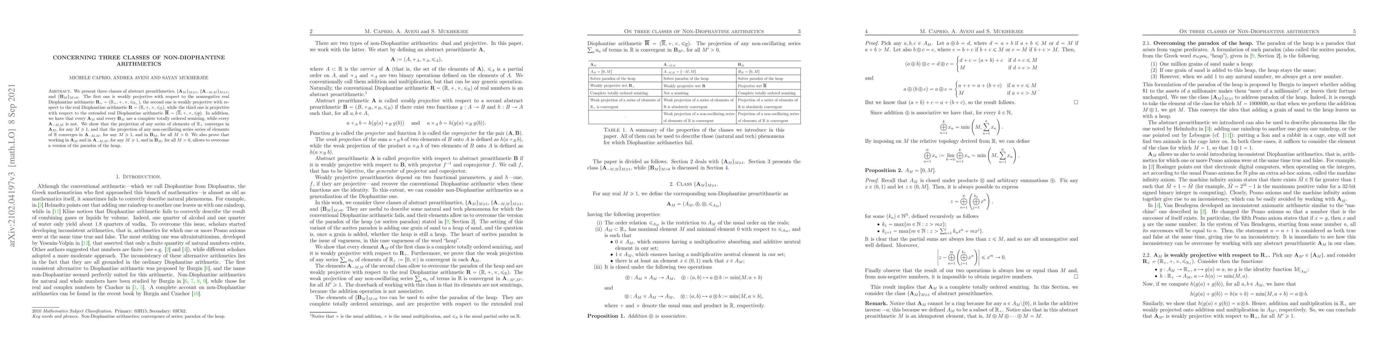 Thumbnail for Concerning three classes of non-Diophantine arithmetics
