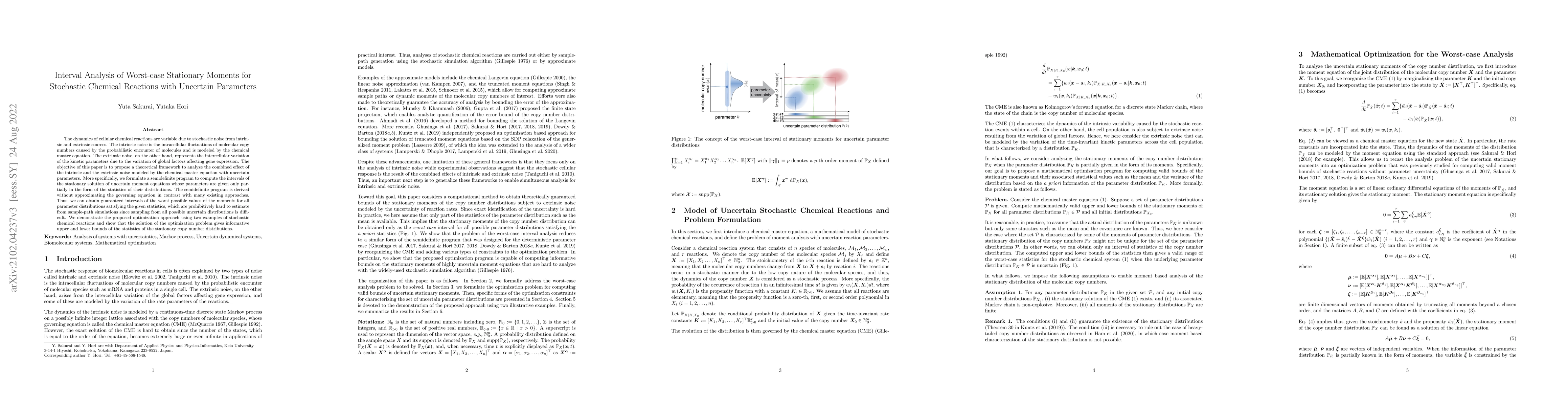 Thumbnail for Interval Analysis of Worst-case Stationary Moments for Stochastic
  Chemical Reactions with Uncertain Parameters