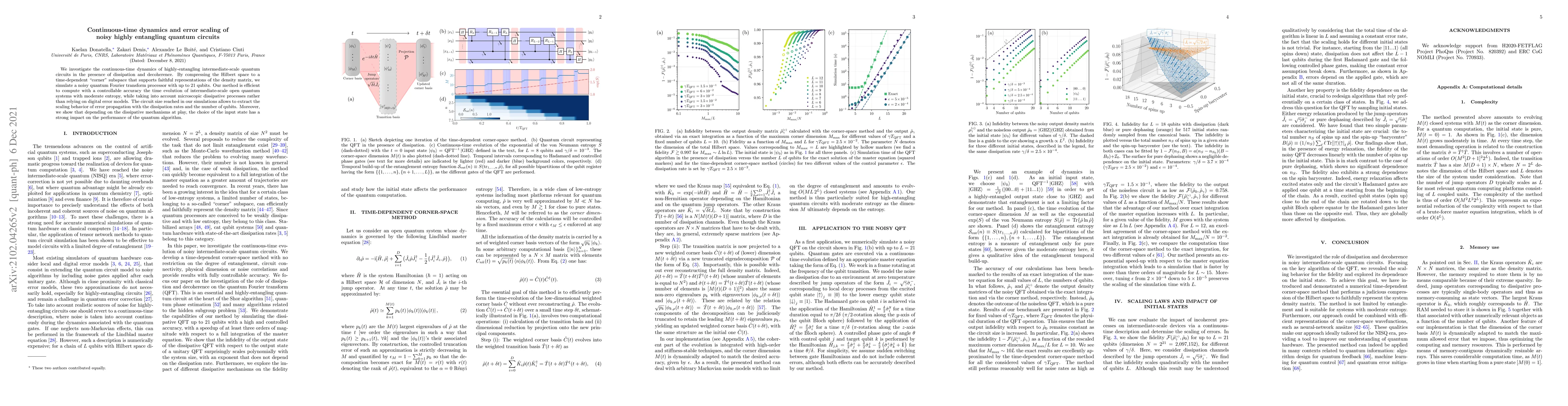 Thumbnail for Continuous-time dynamics and error scaling of noisy highly-entangling
  quantum circuits