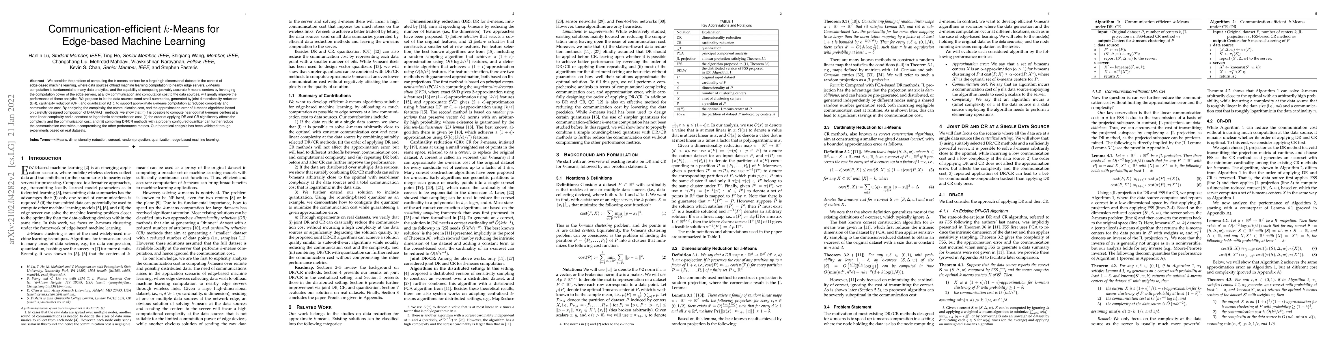 Thumbnail for Communication-efficient k-Means for Edge-based Machine Learning