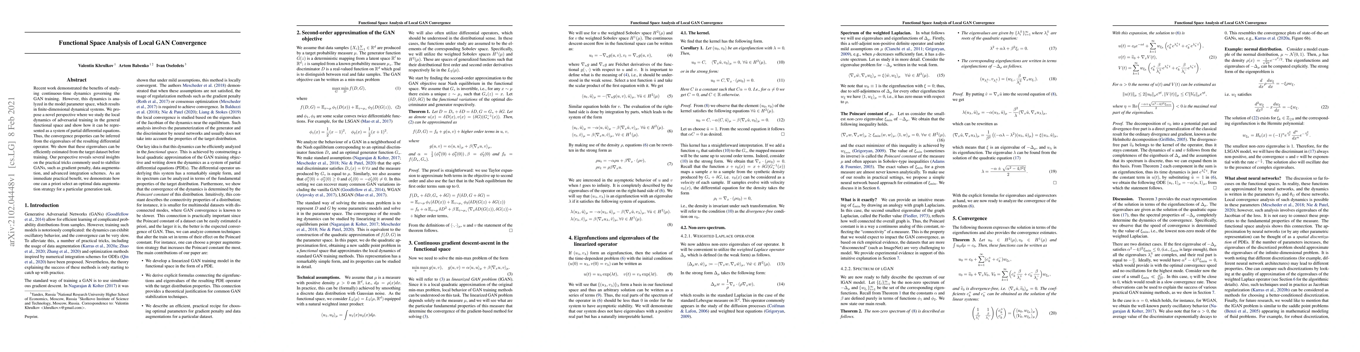 Thumbnail for Functional Space Analysis of Local GAN Convergence